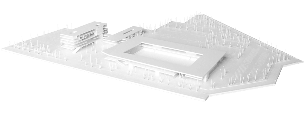 Cover image for the about page. Model of the Petrolul Football Academy project.